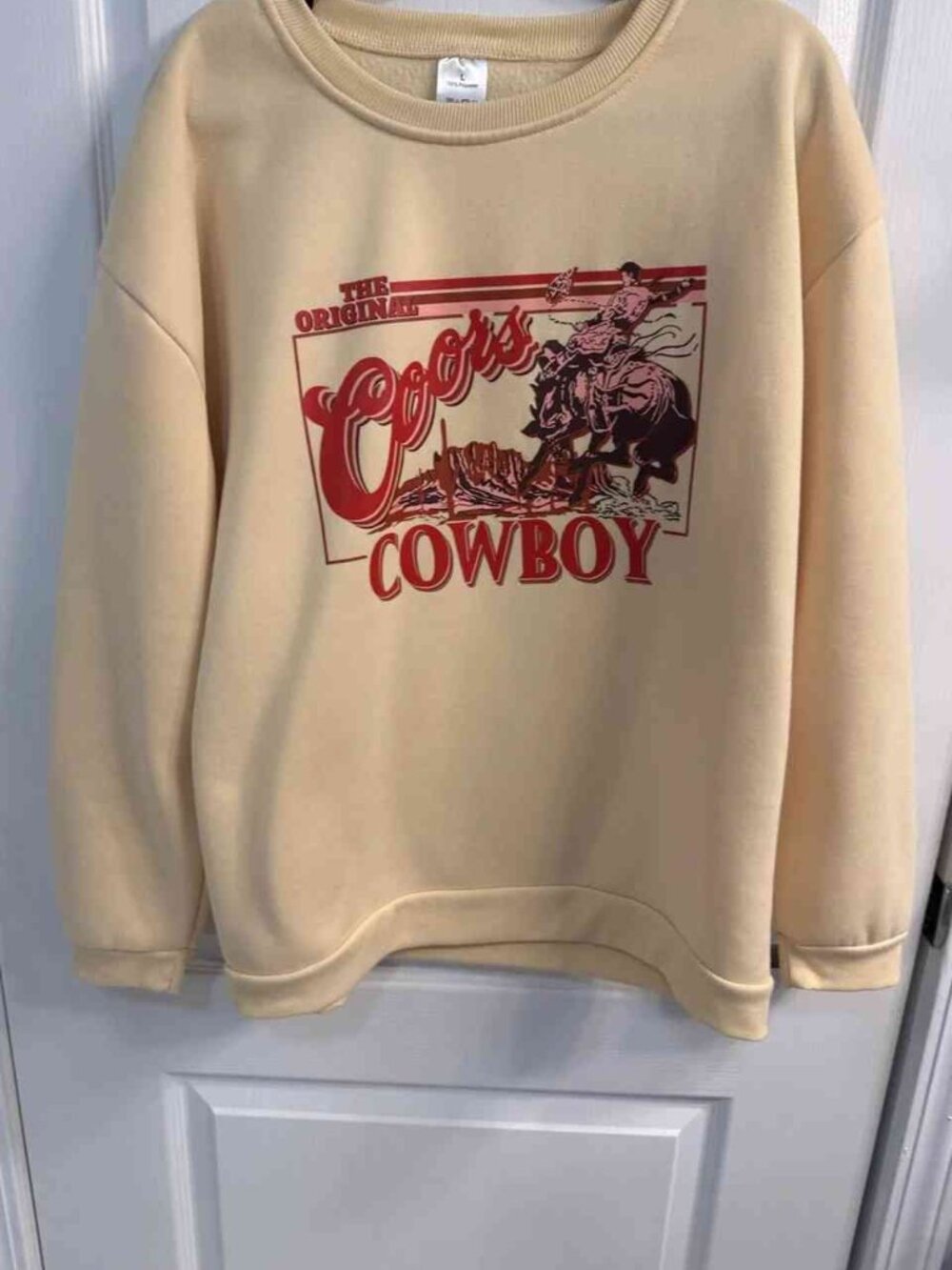 Coors Cowboy Graphic Crewneck Sweatshirt - Picture 1 of 2